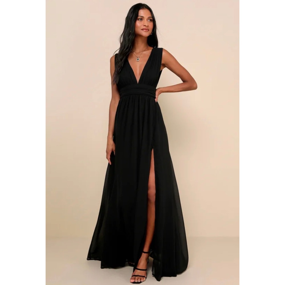 Lulus Women's‎ Heavenly Hues Black Maxi Dress Sz